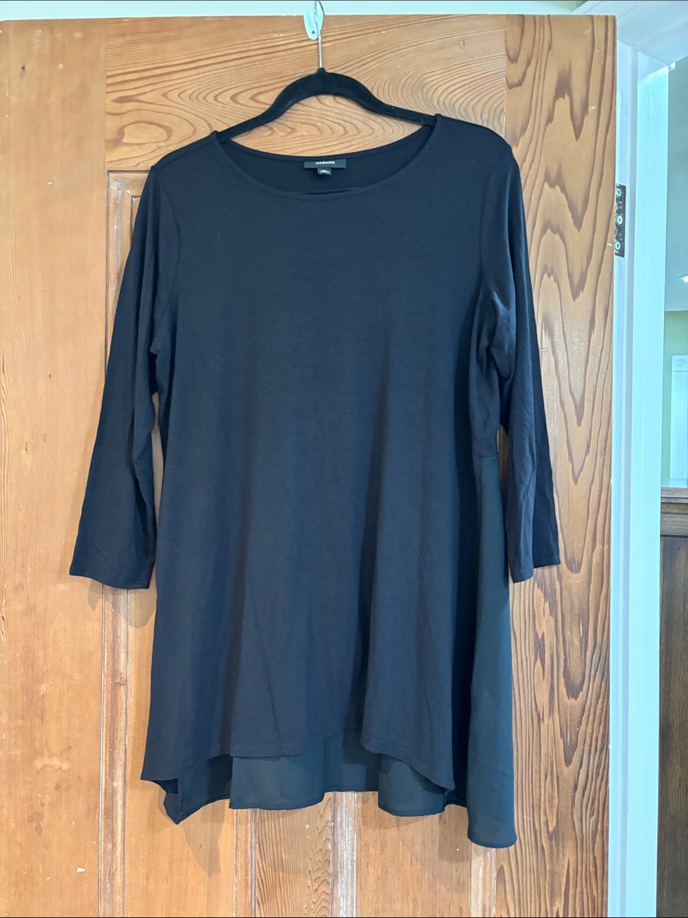 Alfani Black 3/4 Sleeve Swing Tunic Top Size 0X